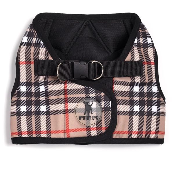Sidekick Printed Tan Plaid Harness - Image 2
